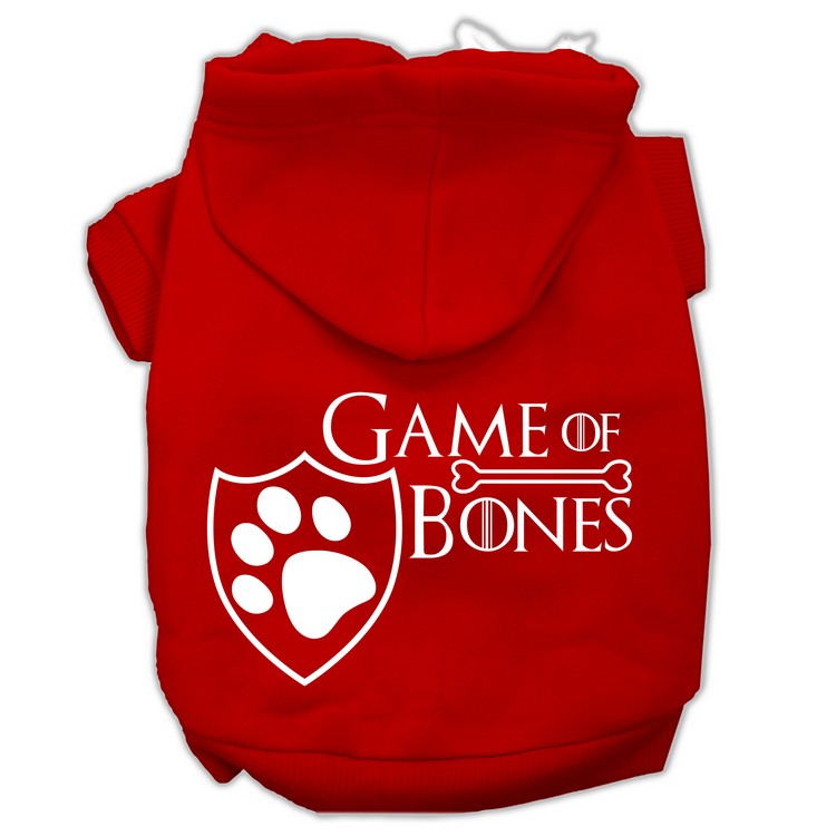 Game of Bones Screenprint Dog Hoodie Red L